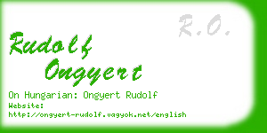 rudolf ongyert business card